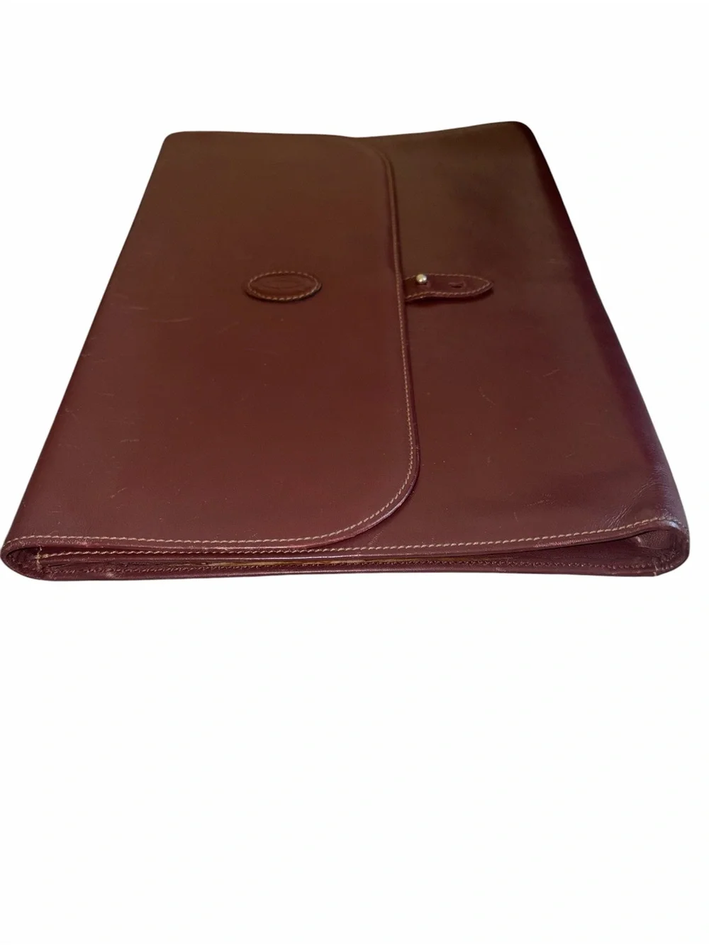EUC Cartier Bordeaux Burgundy Leather Large Envelope Clutch ♥️🌹 Classic Luxury